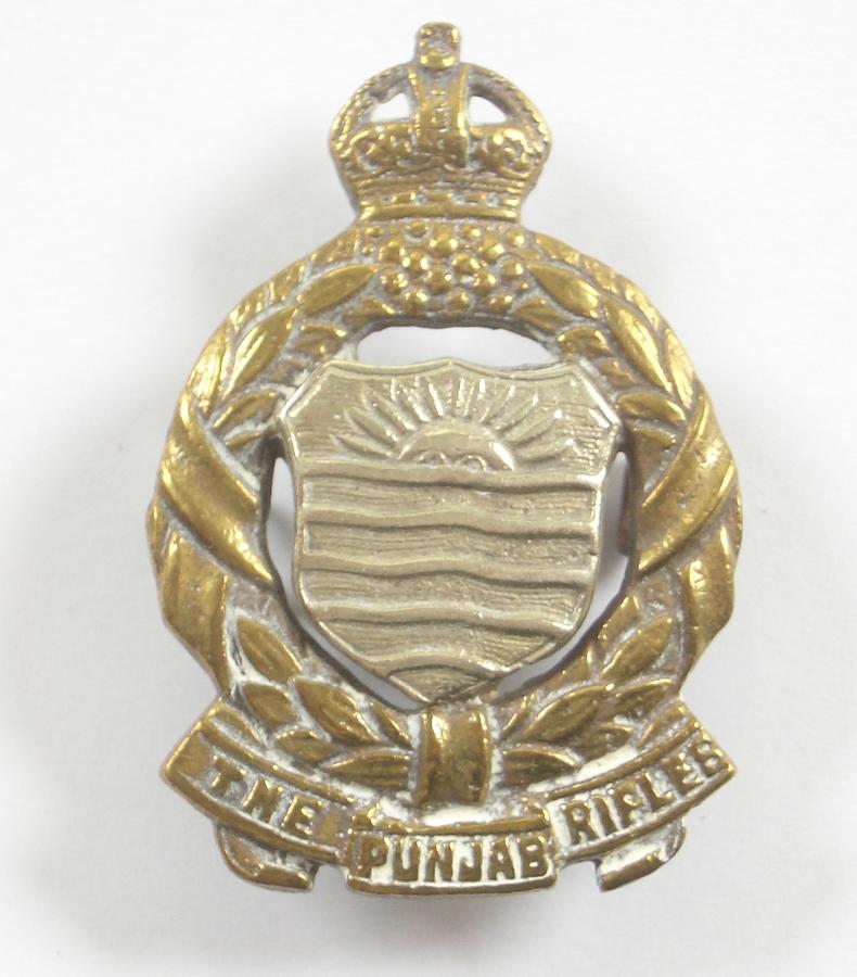 Indian Army 1st Punjab Volunteer Rifles AFI cap badge.