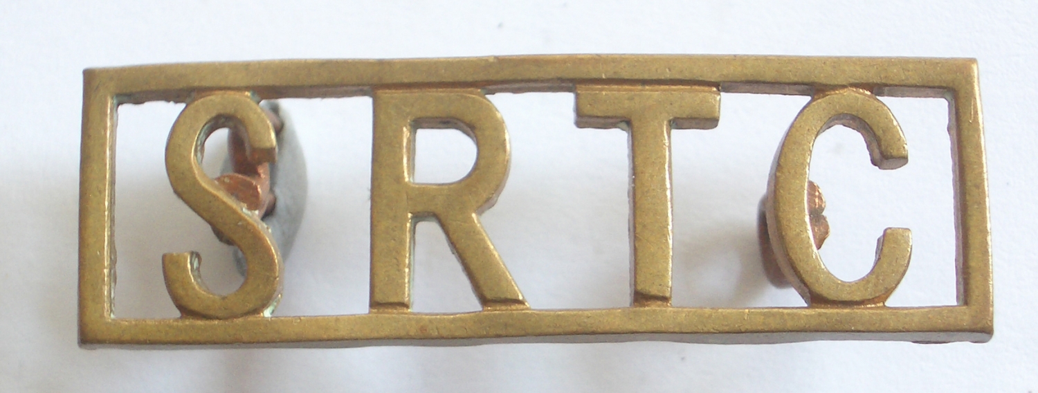 SRTC Rhodesian brass shoulder title