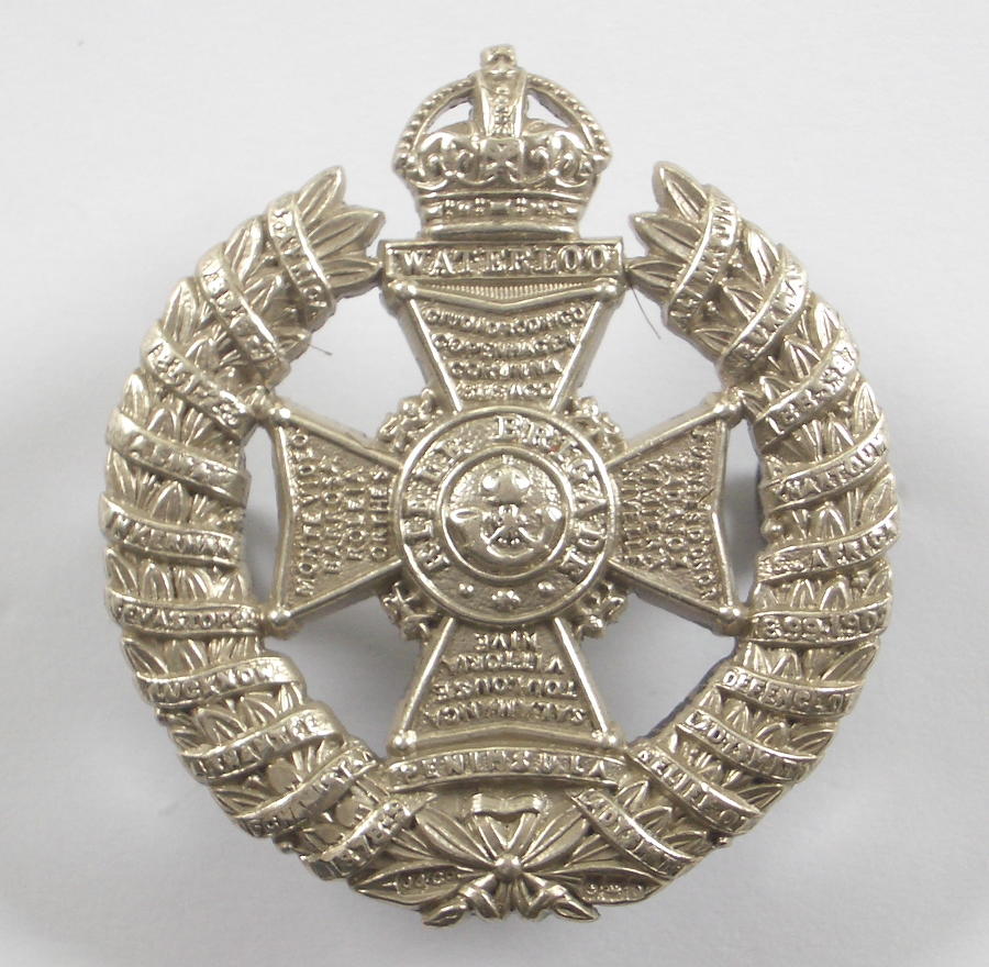 Rifle Brigade HM silver 20 honour cap badge