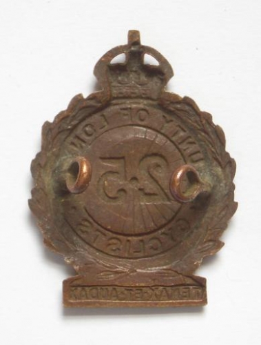 25th County of London Cyclists cap badge