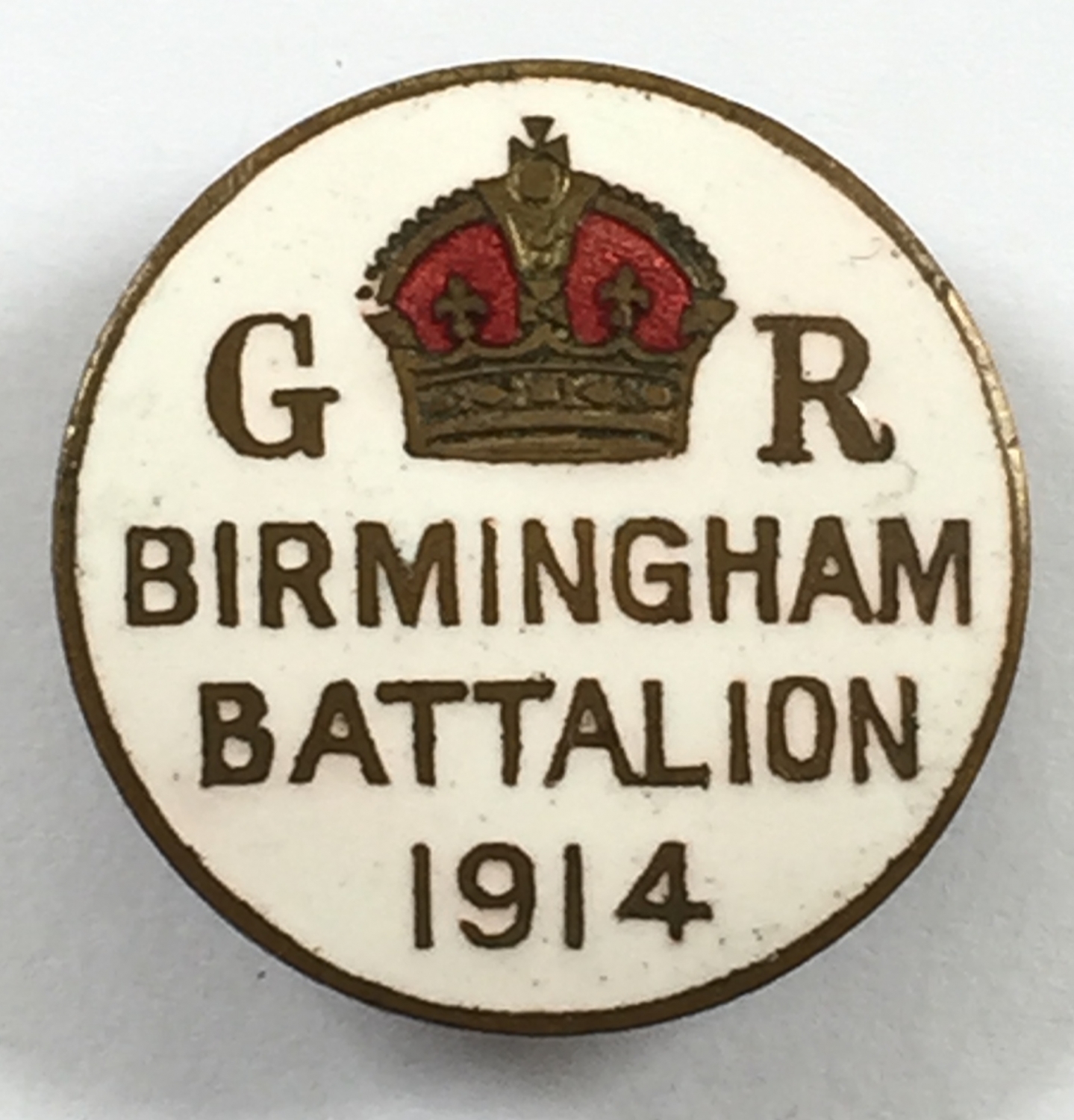 WW1 Birmingham Battalion 1914 lapel badge