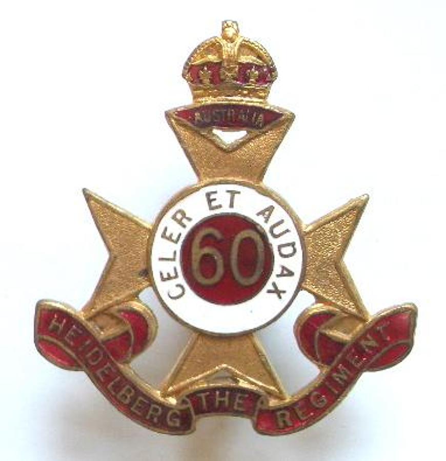 Australian 60th Infantry Bn WW2 hat badge