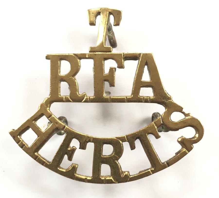 T RFA HERTS shoulder title c 1908-21