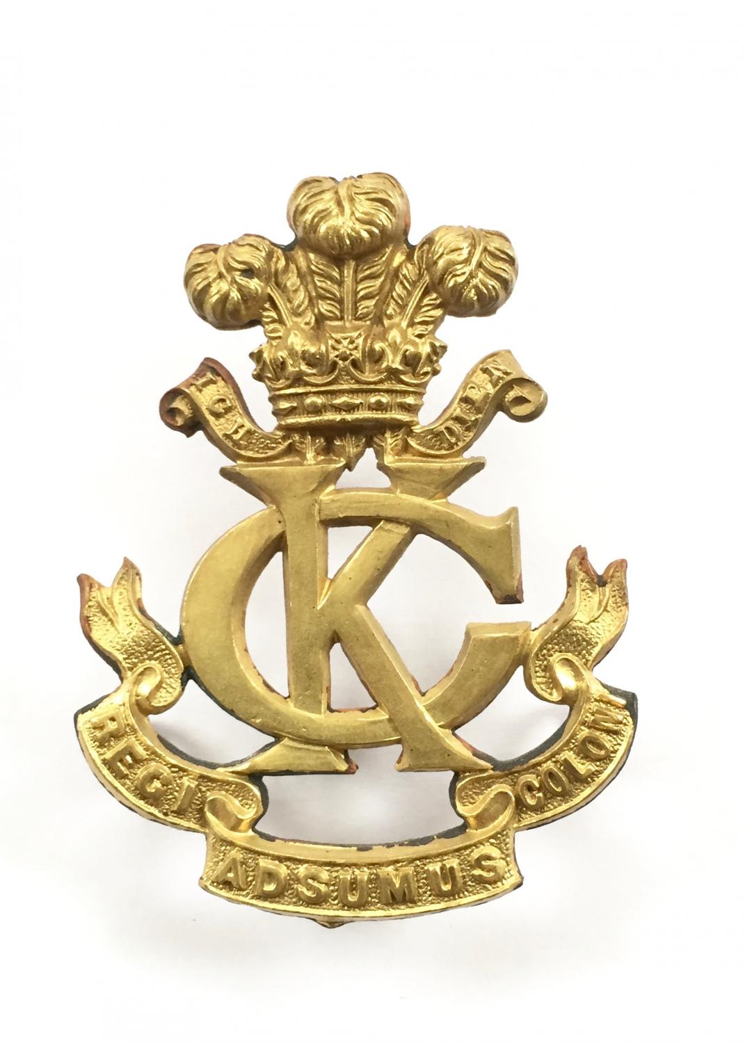 Kings Colonials Boer War slouch hat badge