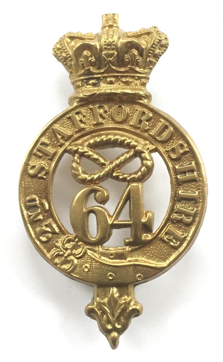 64th (2nd Staffs) Regiment of Foot Victorian glengarry badge 1874-81