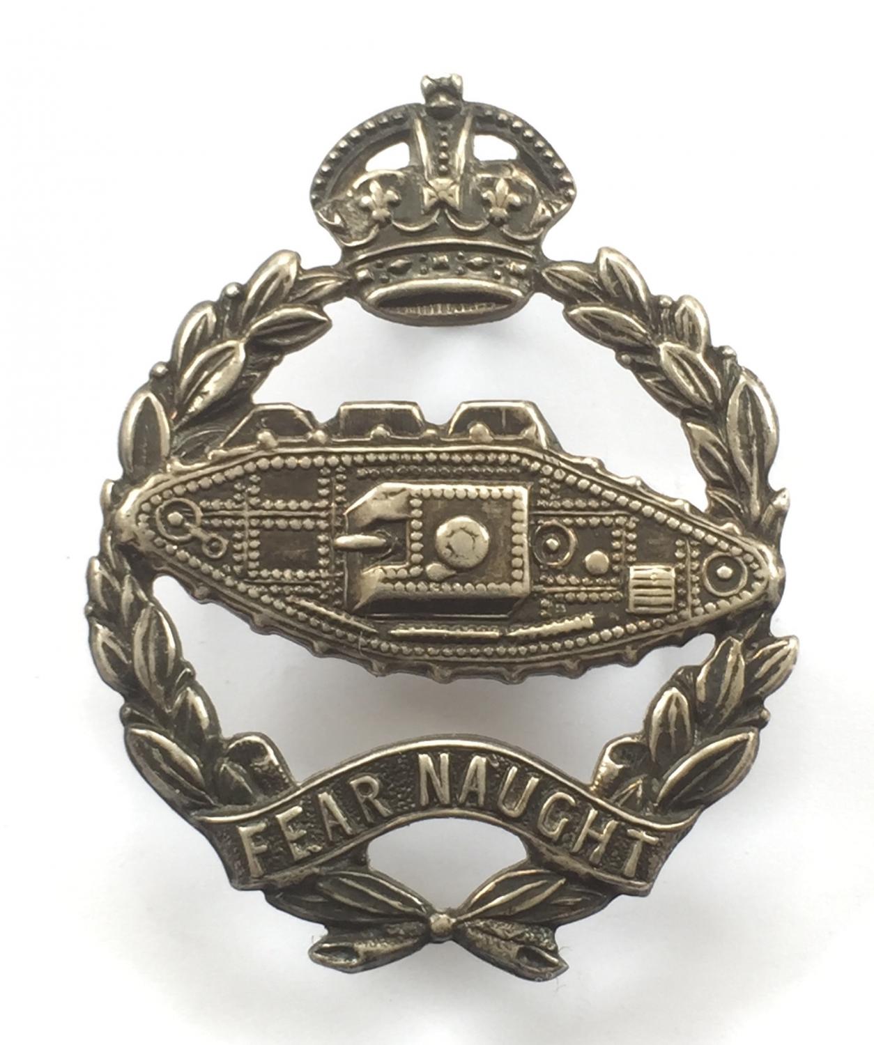 Royal Tank Corps Officer's Sterling silver beret badge