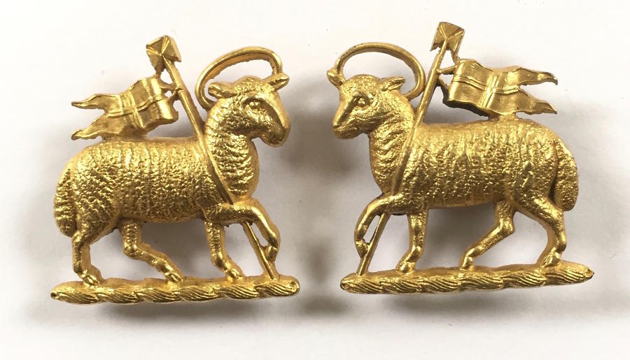 Queen's Royal West Surreys Regt pair Officer's gilt collars