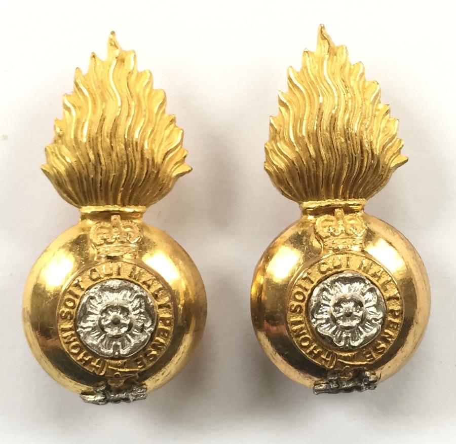 Royal Fusiliers pair of post 1953 Officer&rsquo;s collar badges