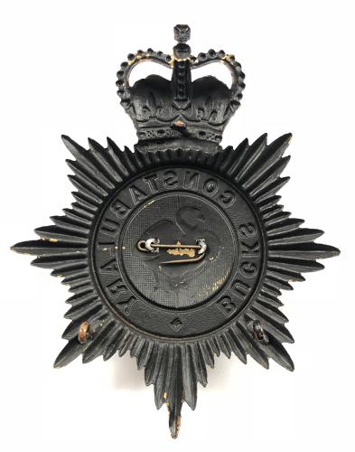 Bucks Constabulary EIIR police night helmet plate