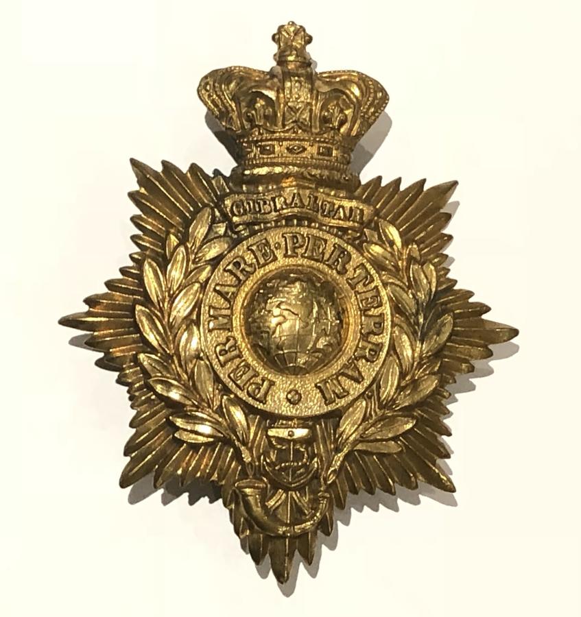 Royal Marine Light Infantry Victorian OR’s shako plate circa 1866-78