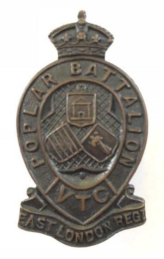 Poplar Battalion, East London Regiment VTC bronxe WW1 badge