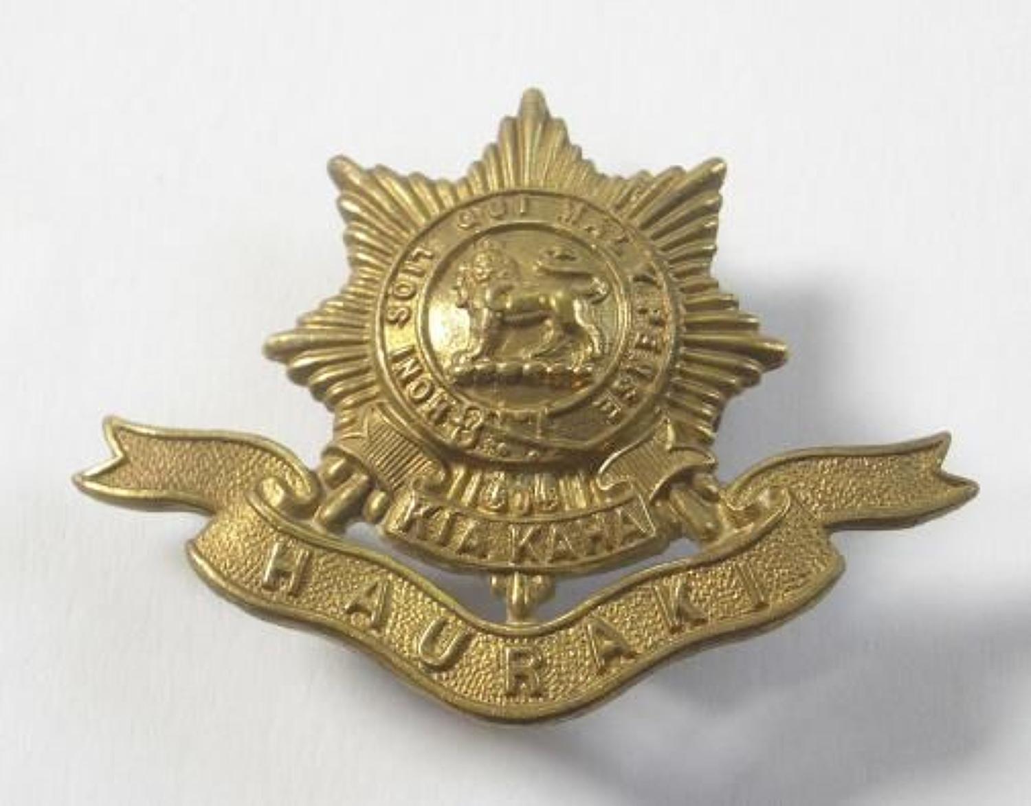 New Zealand Hauraki Regiment cap badge.