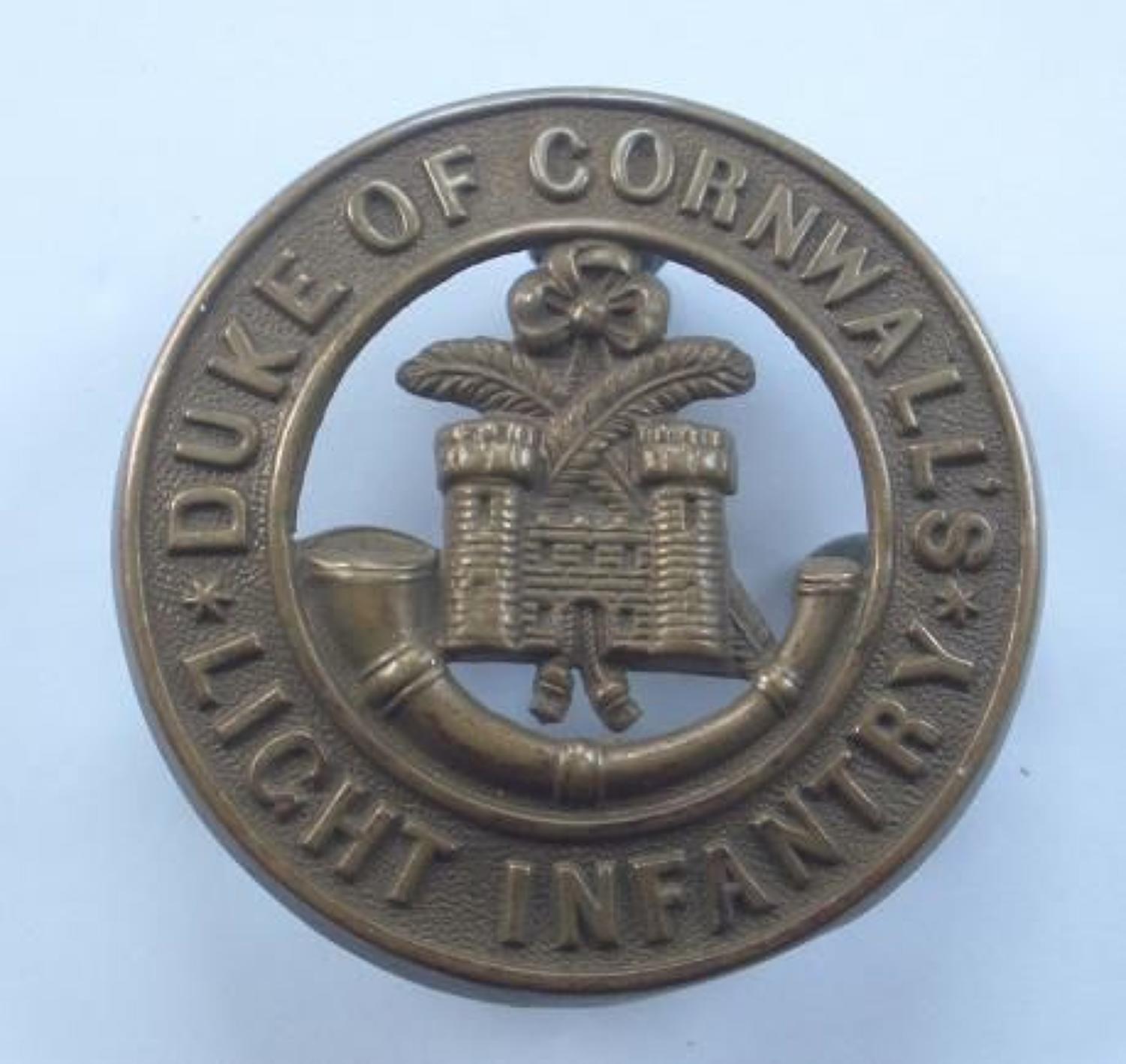 Duke of Cornwall's Light Infantry (DCLI) post 1881 helmet plate centre