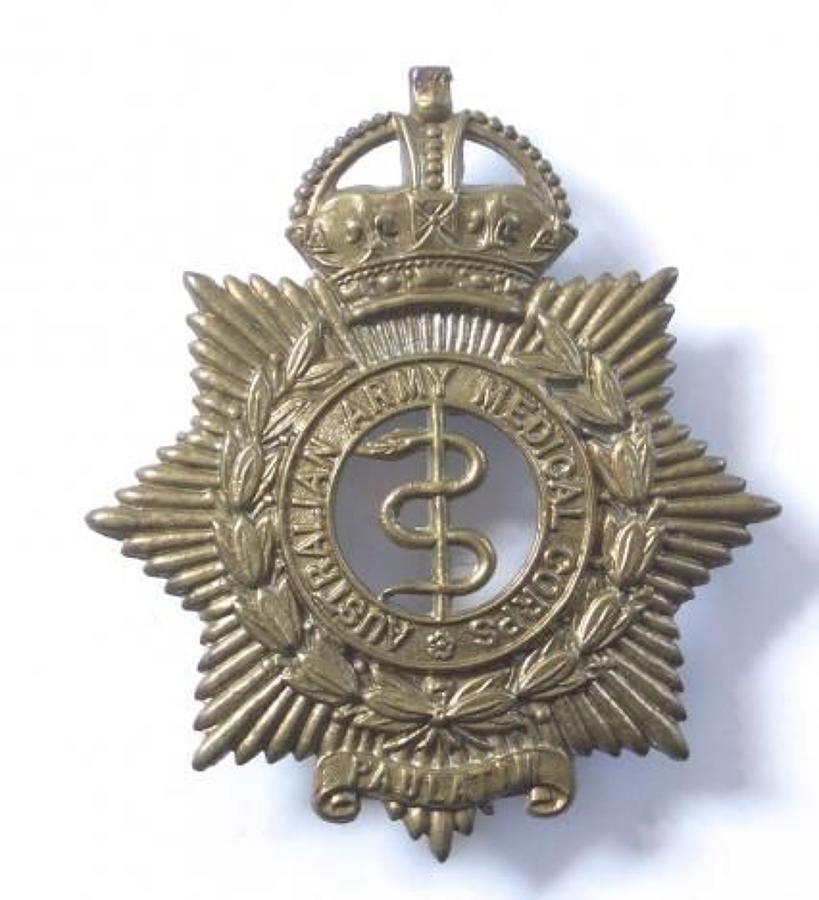 Australian Army Medical Corps OR's slouch hat badge circa 1930-42.