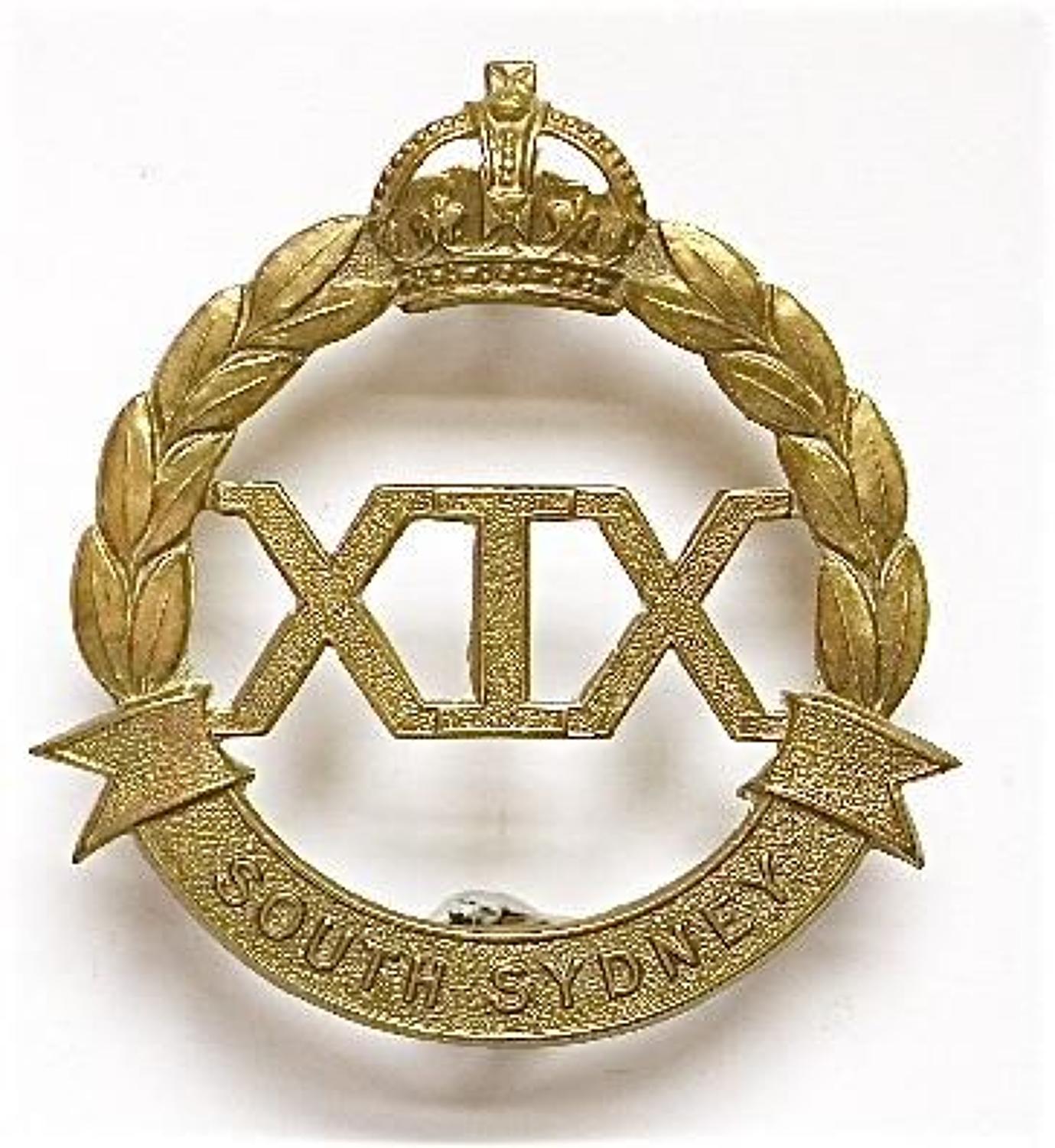 Australian 19th (South Sydney) Infantry 1930's Slouch Hat Badge.