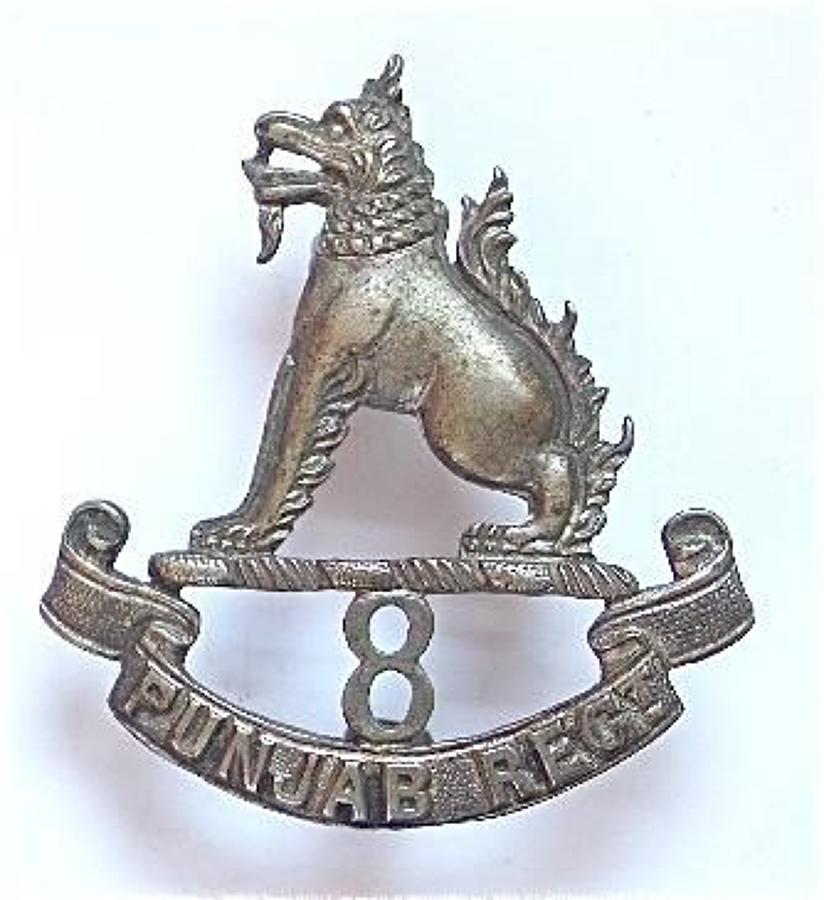 Indian Army 8th Punjab Regiment cap badge.