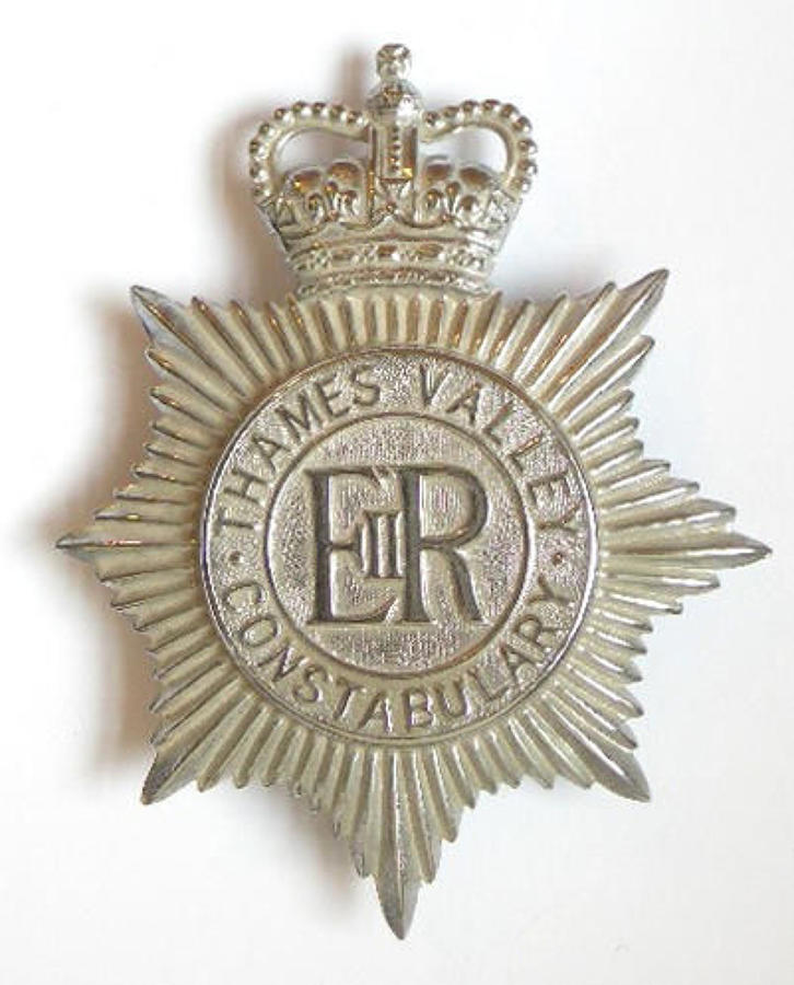 Thames Valley Constabulary chrome police helmet plate circa 1968-74. .