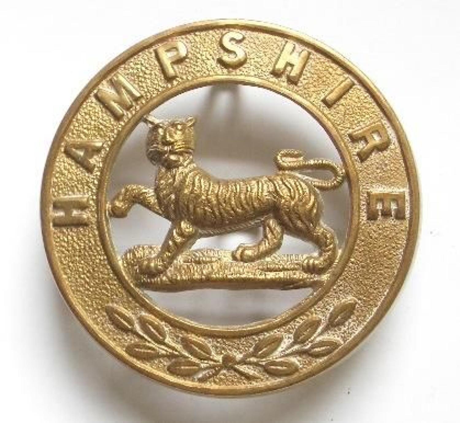 Hampshire Regiment OR’s helmet plate centre circa 1881-1914..