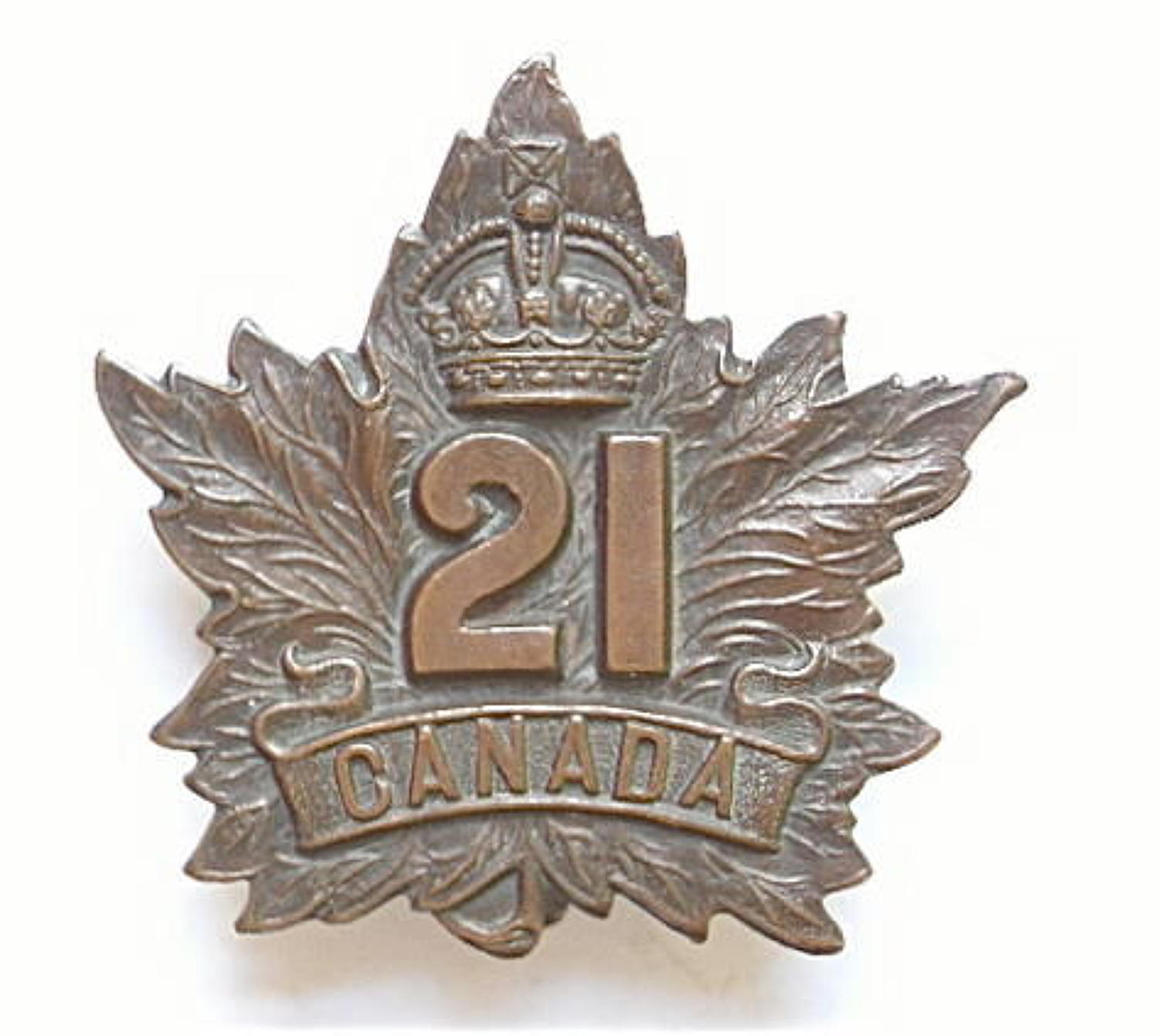 WW1 21st Bn CEF Cap Badge.