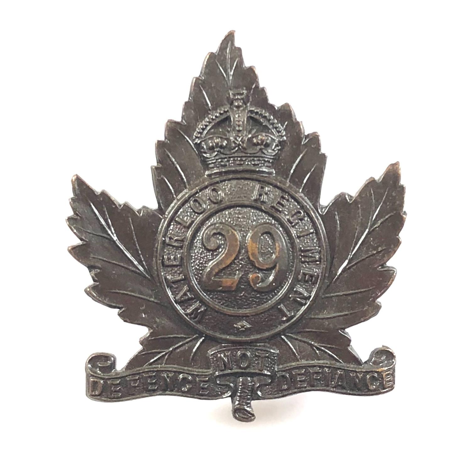 29th Regiment (Waterloo) Canadian Militia cap badge