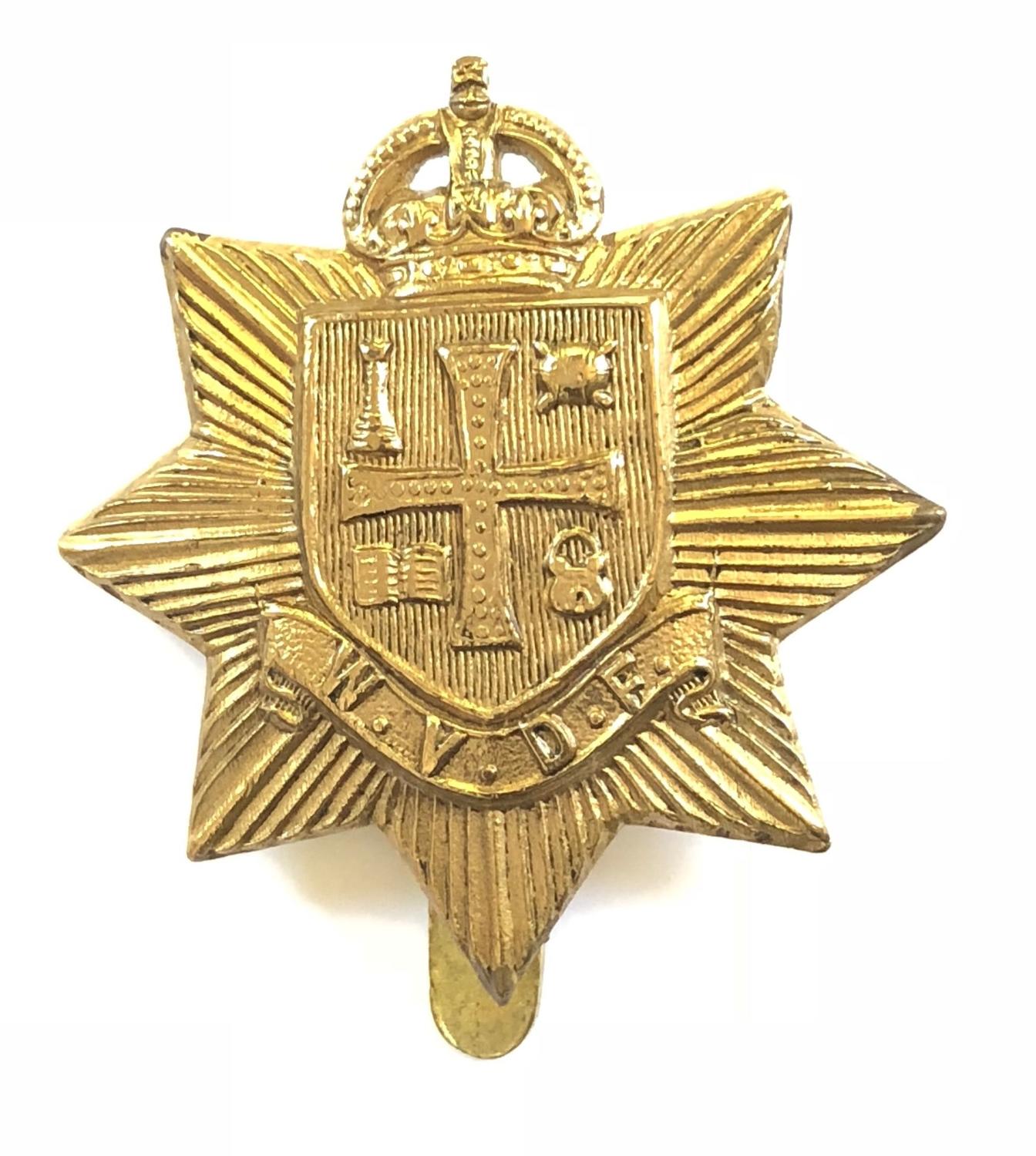 Wolverhampton Volunteer Defence Force scarce VTC WWI brass cap badge