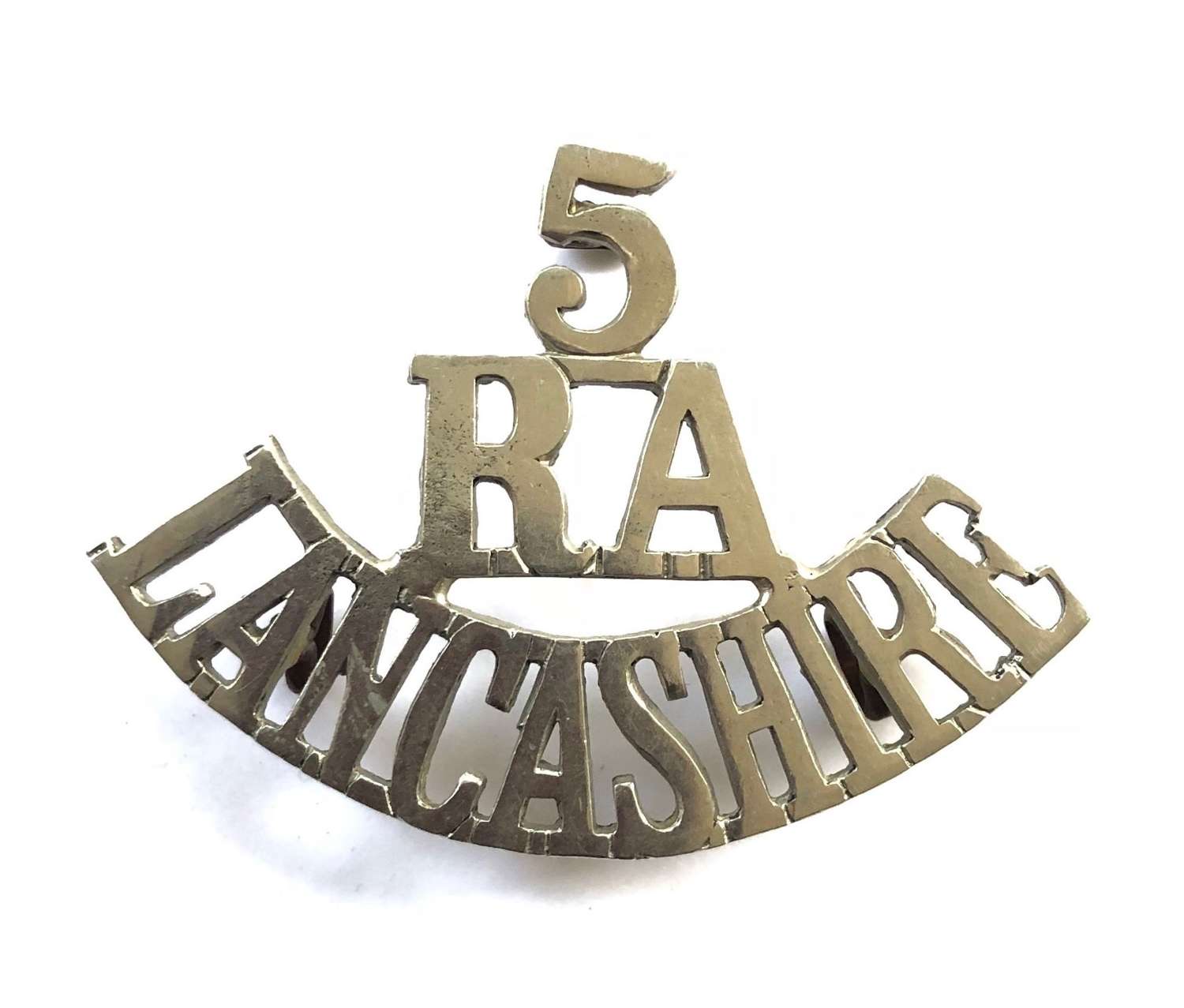 5 / RA / LANCASHIRE  pre 1908 Artillery Volunteers shoulder title