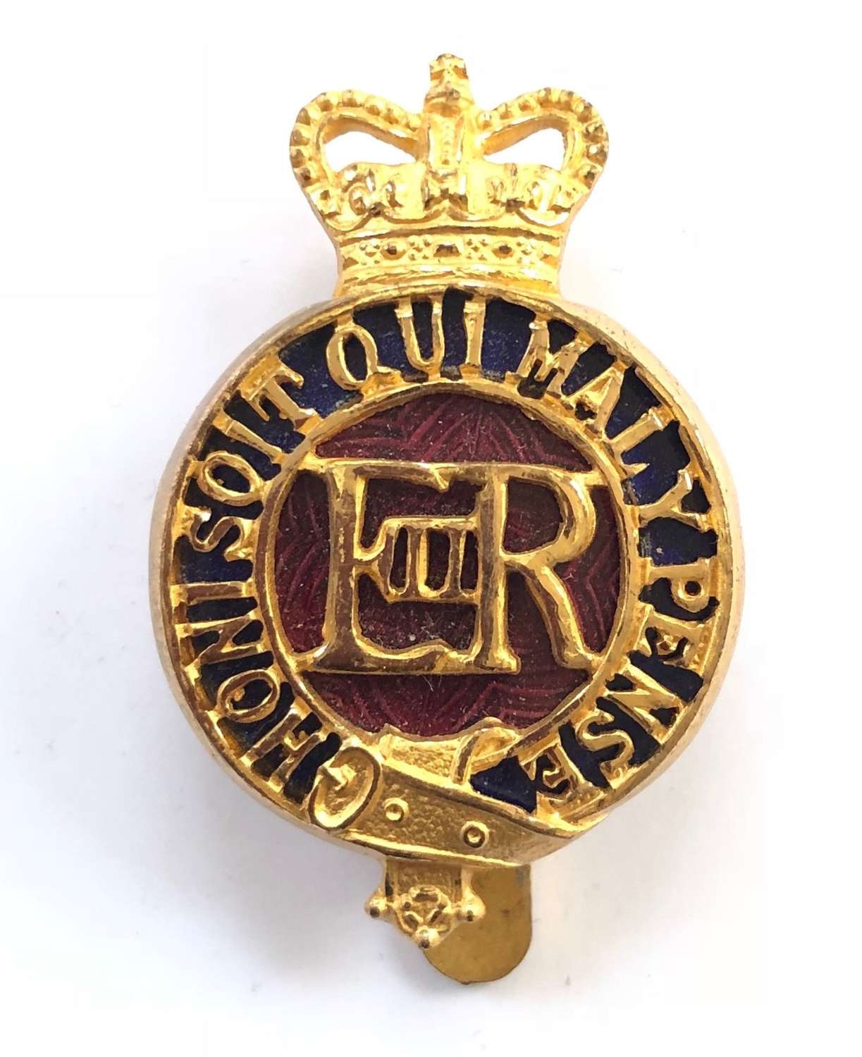 Household Cavalry Warrant Officer’s EIIR gilt & enamel cap badge