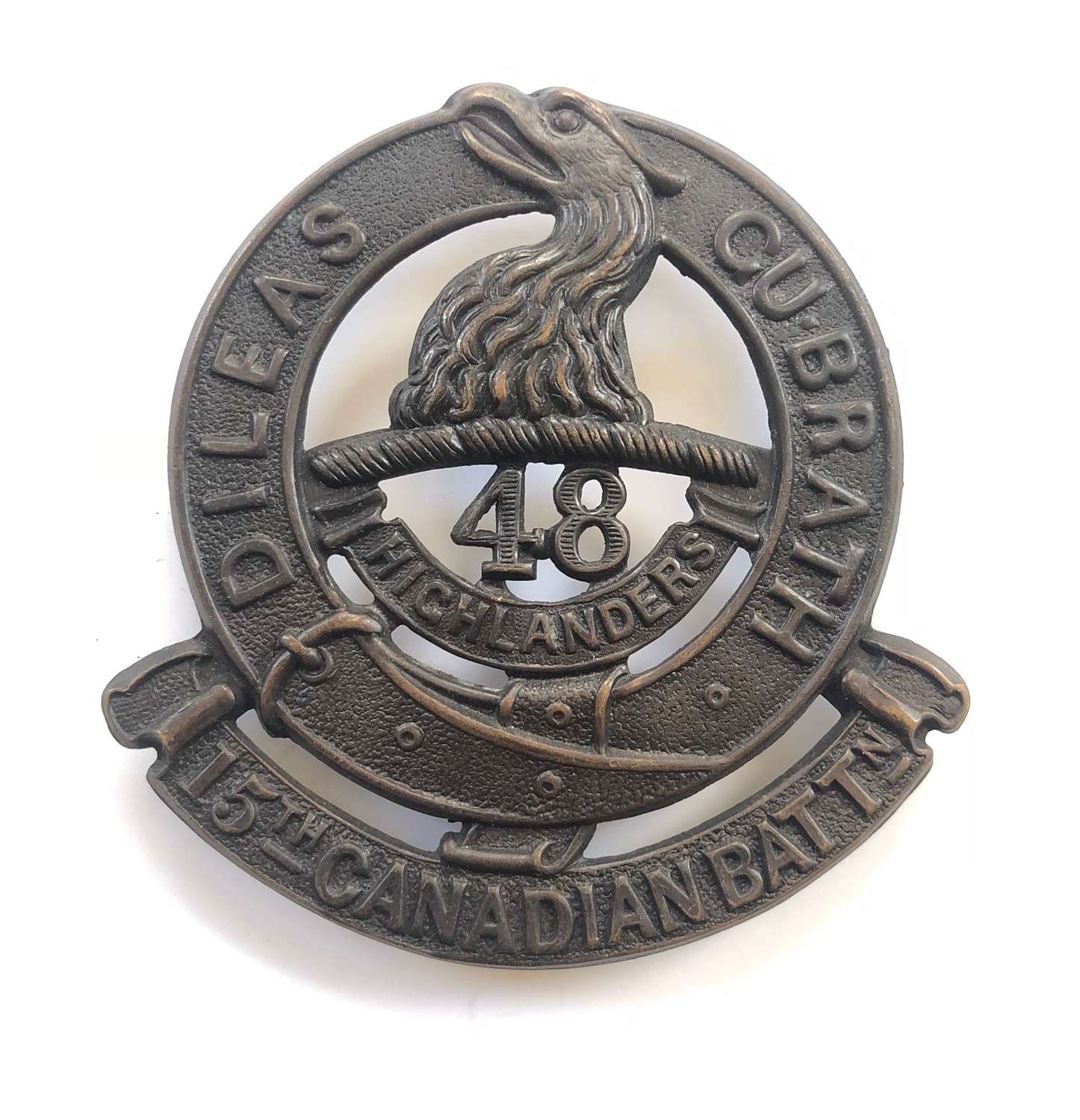 Canadian 15th (48th Toronto Highlanders) Bn. CEF WW1 glengarry badge