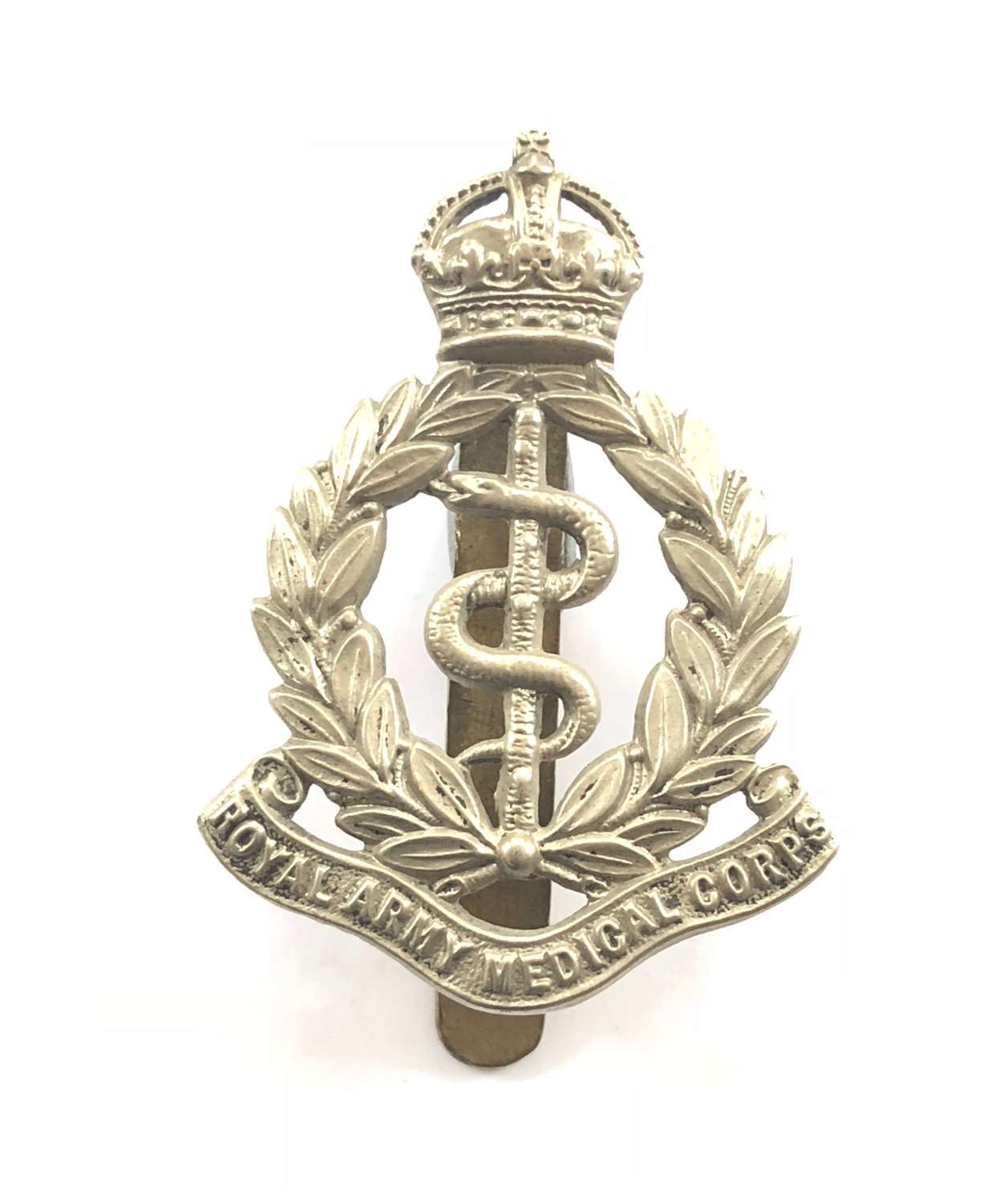Royal Army Medical Corps white metal cap badge