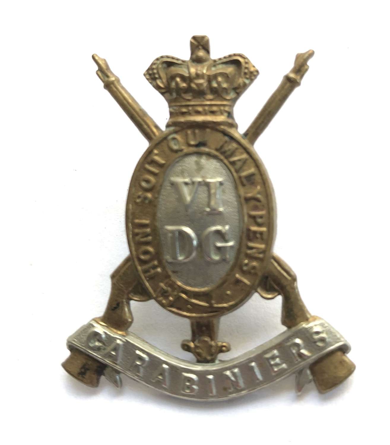 6th Dragoon Guards (Carabiniers) Victorian OR’s cap badge c1896-01