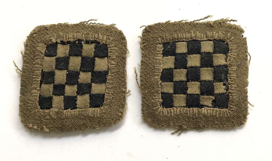 34th Division WW1 pair of cloth formation signs