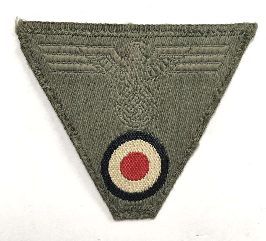 German Third Reich Heer M43 field cap BeVo Trapezoid cloth insignia