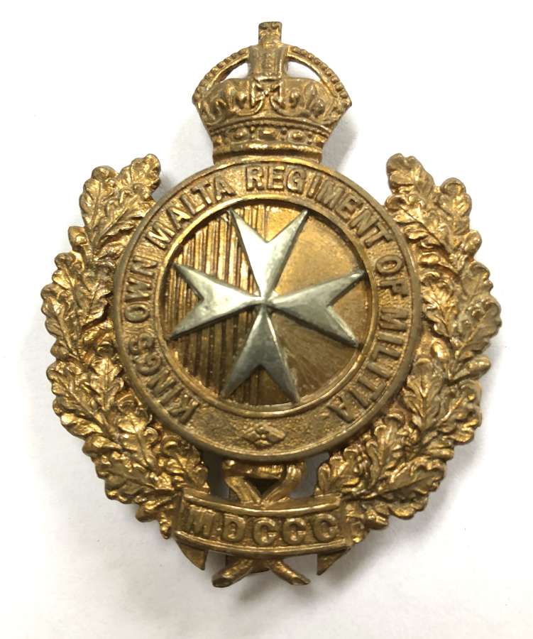 King's Own Malta Regiment of Militia cap badge circa 1903-21
