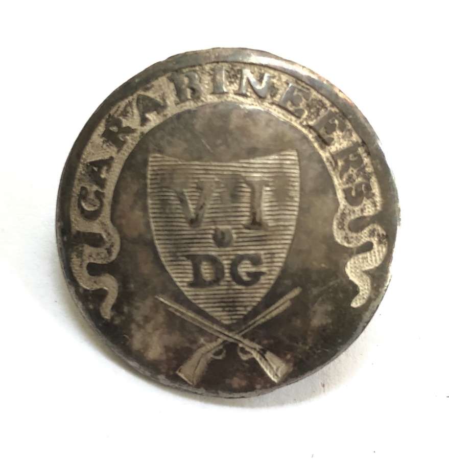 6th Dragoon Guards (Carabiniers) Georgian Officer’s coatee button