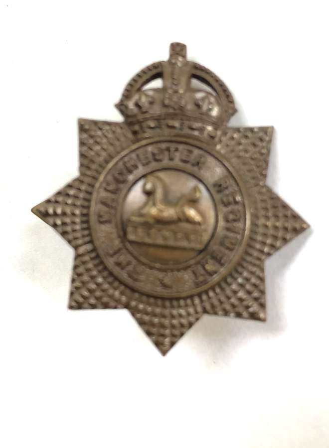 Manchester Regiment OSD bronze field service cap badge
