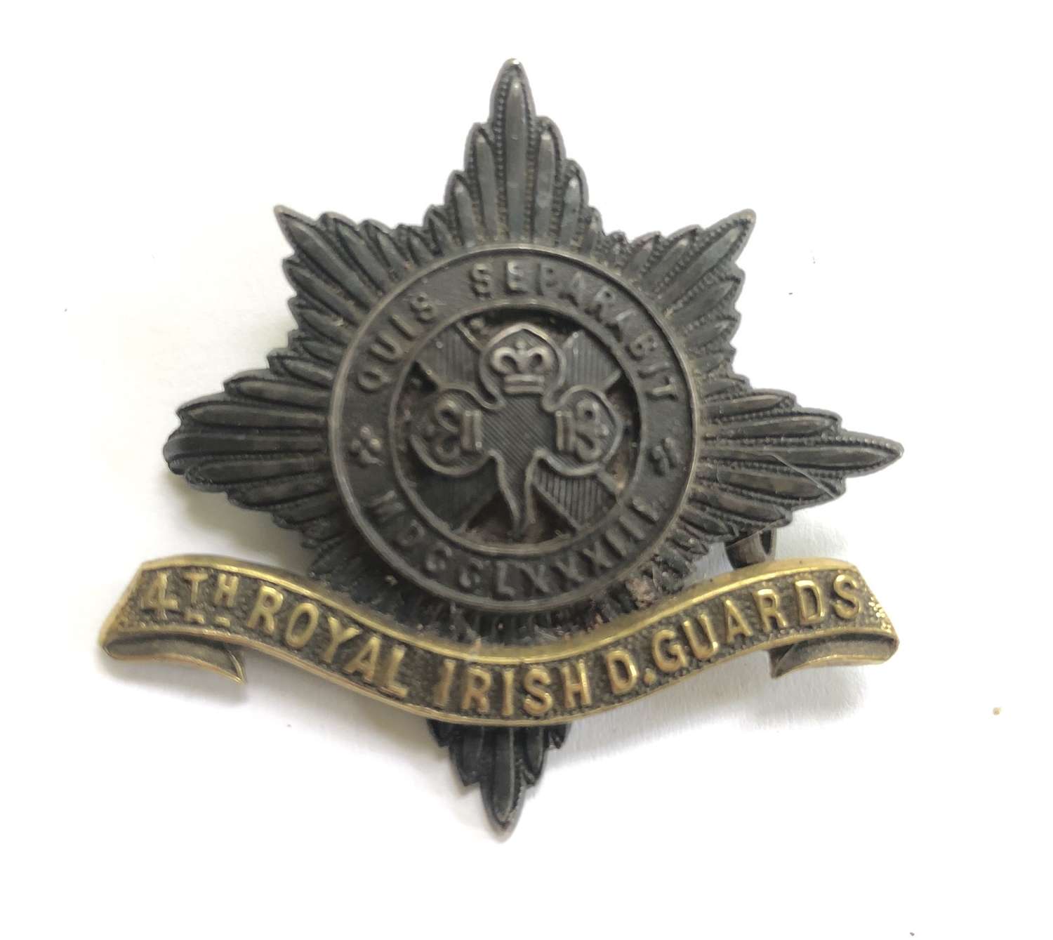 4th Royal Irish Dragoon Guards Officer’s cap star circa 1896-1922