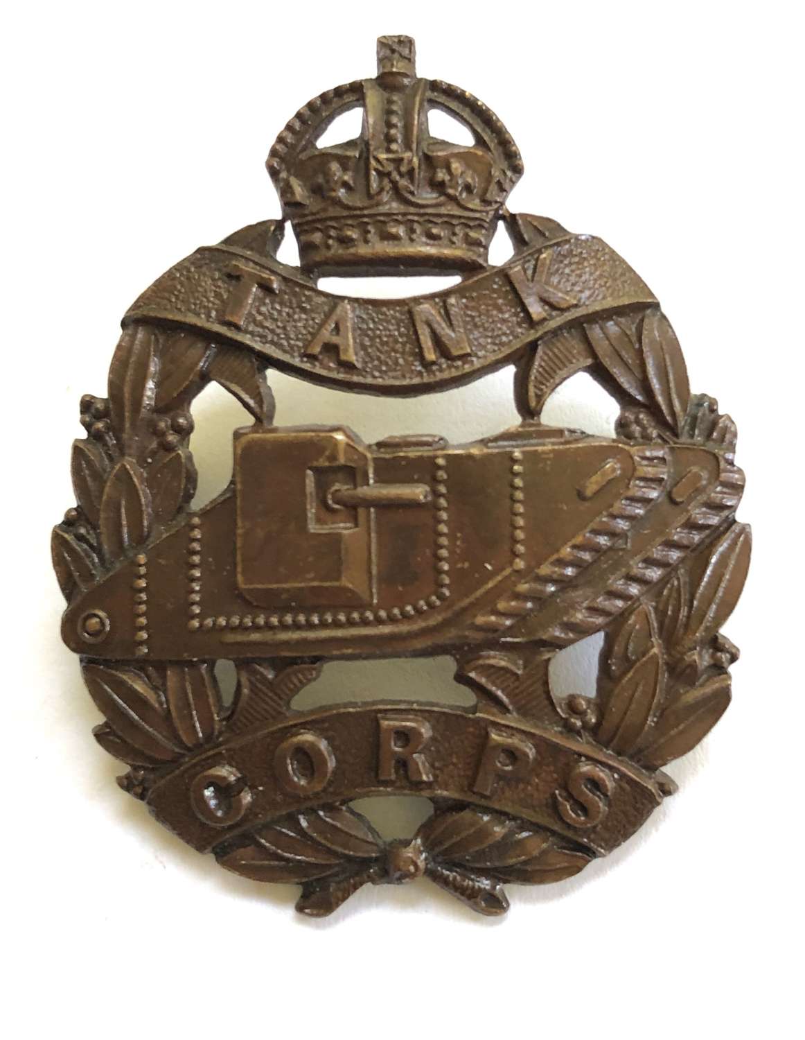 WW1 Tank Corps Officer’s OSD bronze cap badge