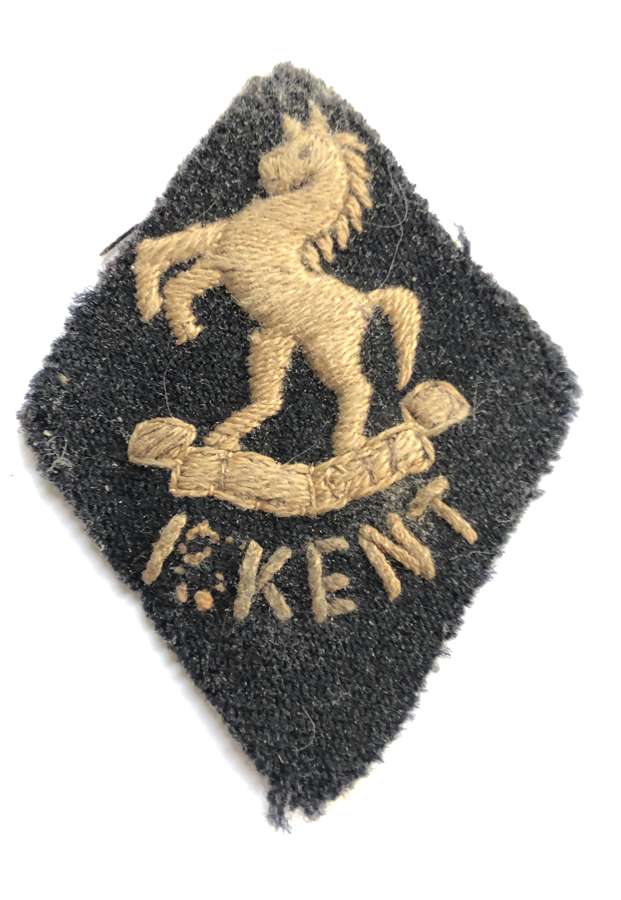 1/1st Bn. Kent Cyclists Foreign Service helmet pagri badge c1916