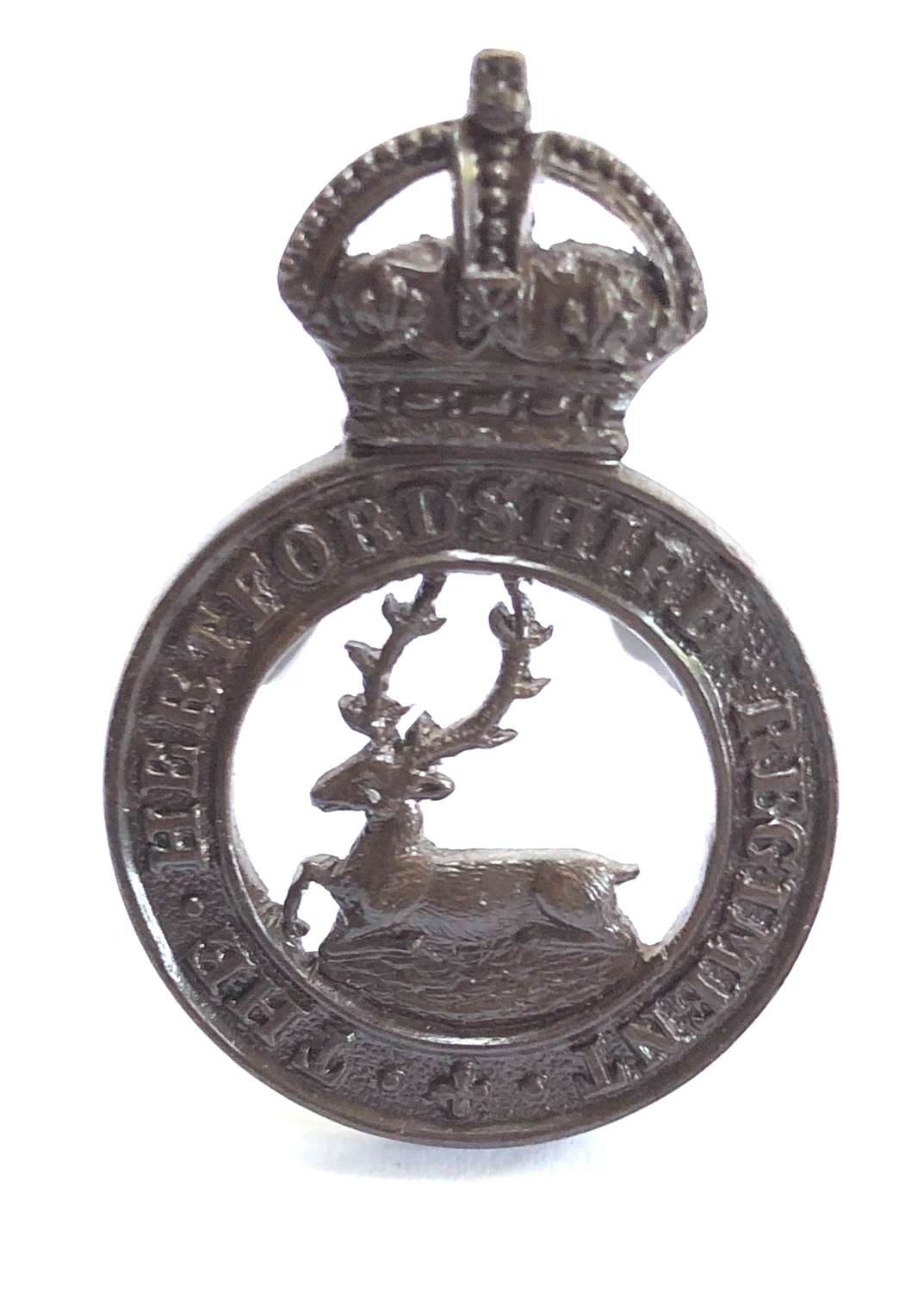 The Hertfordshire Regiment OSD cap badge by JR Gaunt, London