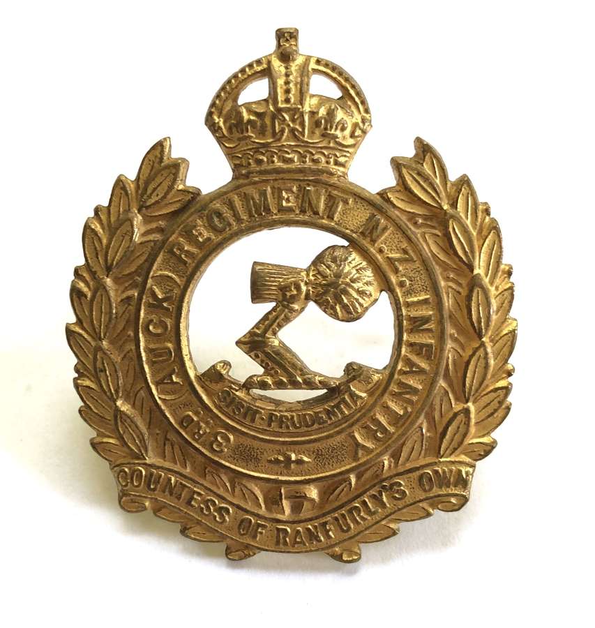 3rd Auckland Regiment of NZ Infantry Officer's cap badge c1912-21