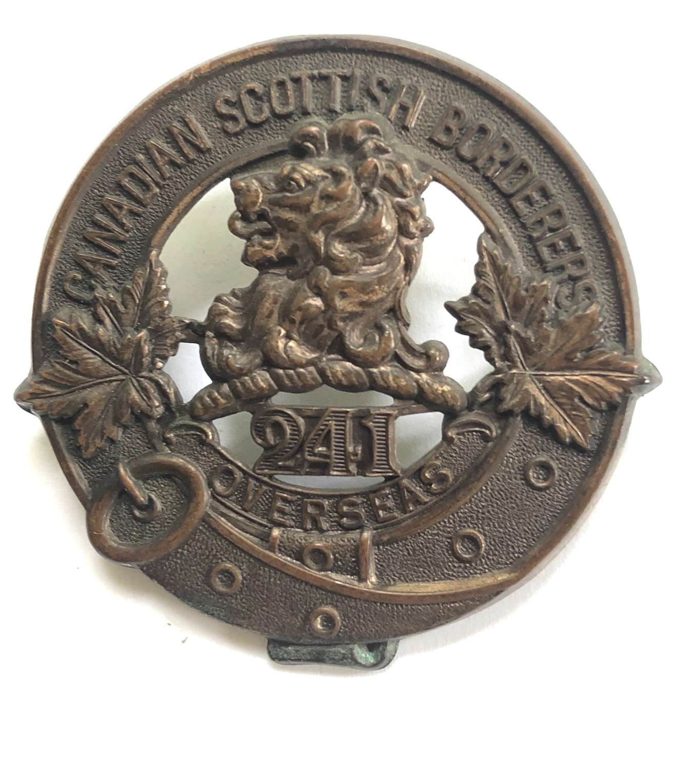 241st (Canadian Scottish Borderers) Bn CEF WW1 glengarry badge
