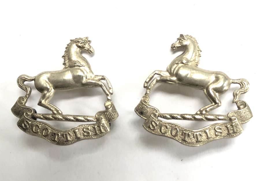 Liverpool Scottish post 1908 Officer’s facing pair of collar badges