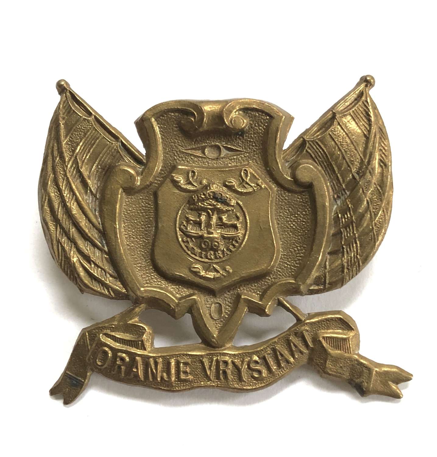 South Africa Boer War Orange Free States Artillery slouch hat badge