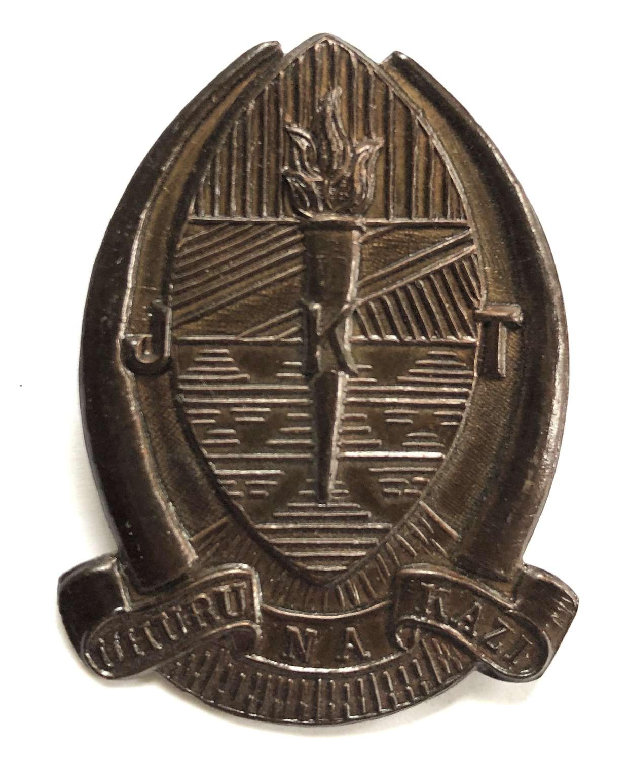 Tanzania National Service Army bronze cap badge