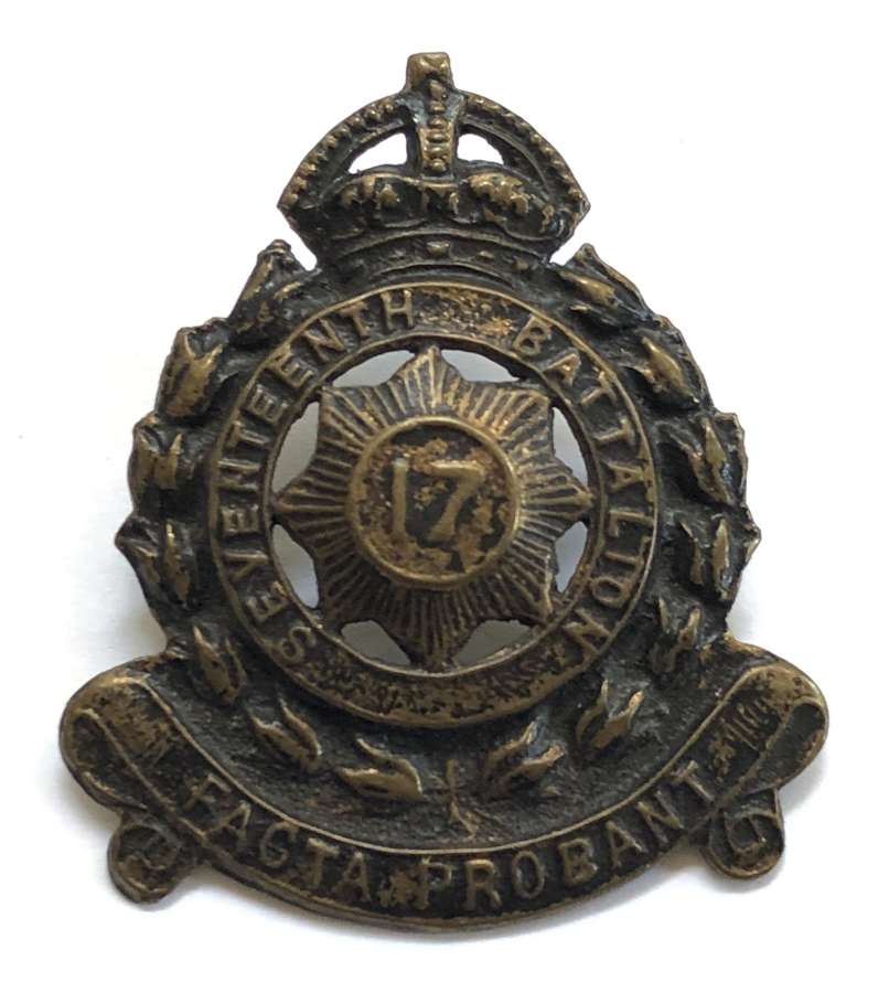 Australian 17th Infantry Bn (North Syney Regt) slouch hat badge