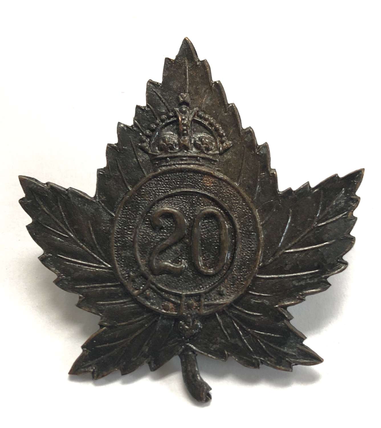 Canadian 20th Bn (1st Central Ontario Regt) CEF WW1 cap badge