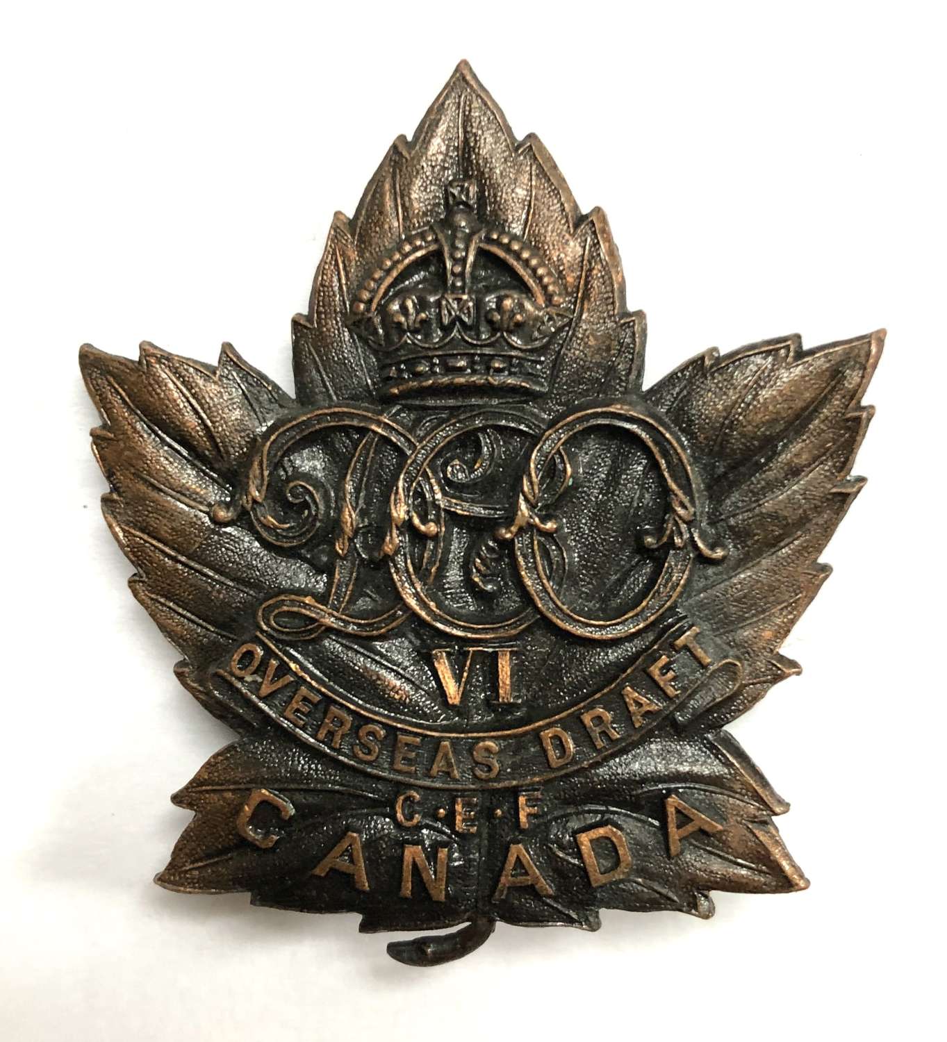 Canadian 6th Duke of Connaught's Own Overseas Draft CEF cap badge