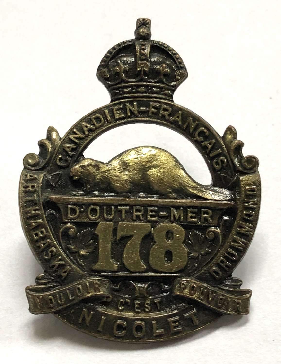 Canadian 178th CEF WW1 cap badge