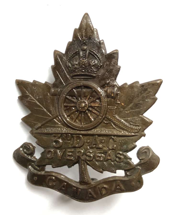 Canadian 3rd Divisional Ammunition Column CEF cap badge by Birks