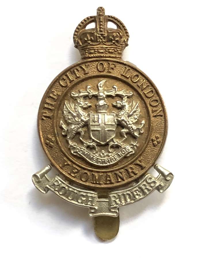 Rough Riders City of London Yeomanry OR’s cap badge by Gaunt, London